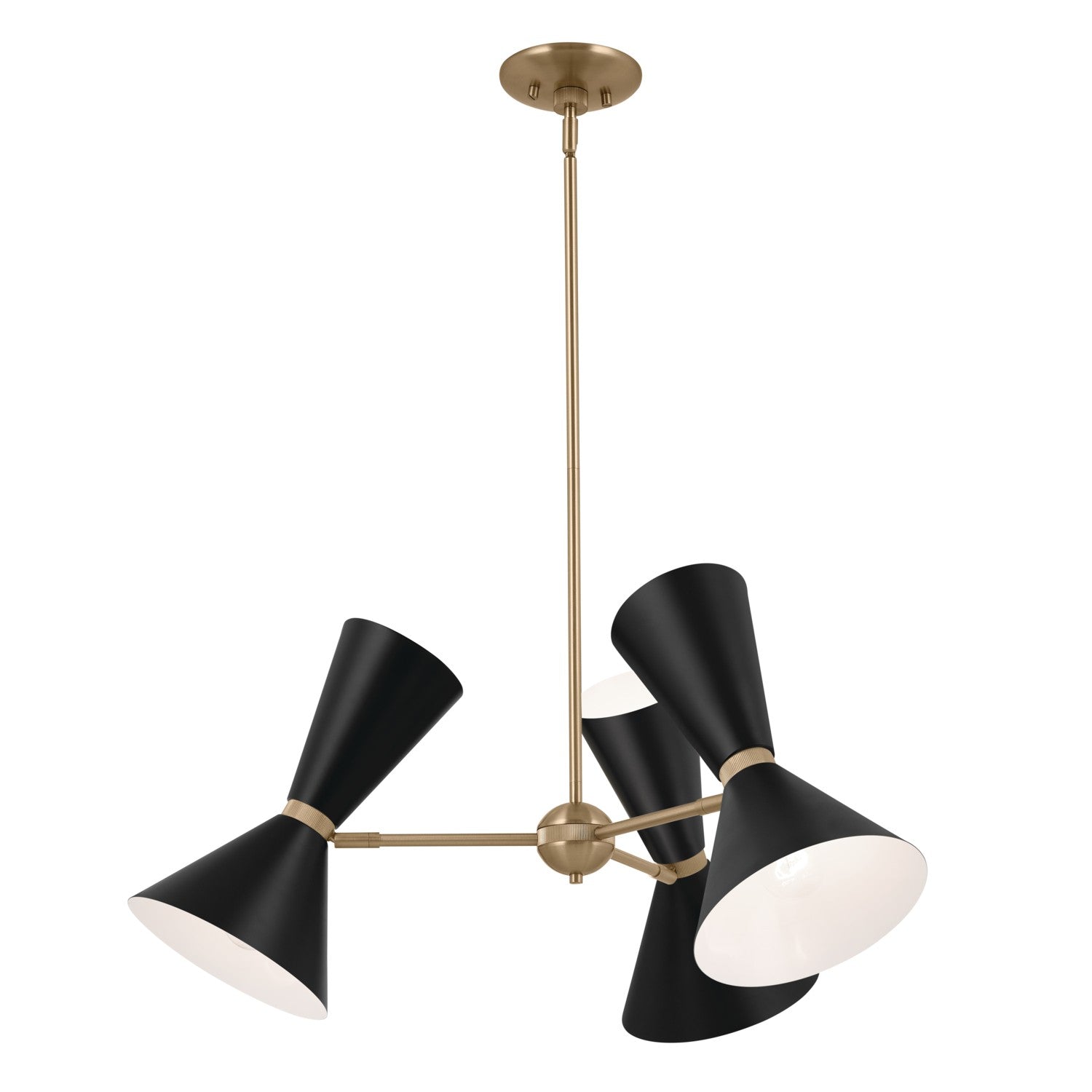 KICHLER 52565CPZBK Phix 30.75 Inch 6 Light Chandelier In Champagne Bronze With Black