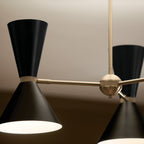 KICHLER 52565CPZBK Phix 30.75 Inch 6 Light Chandelier In Champagne Bronze With Black