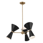 KICHLER 52565CPZBK Phix 30.75 Inch 6 Light Chandelier In Champagne Bronze With Black