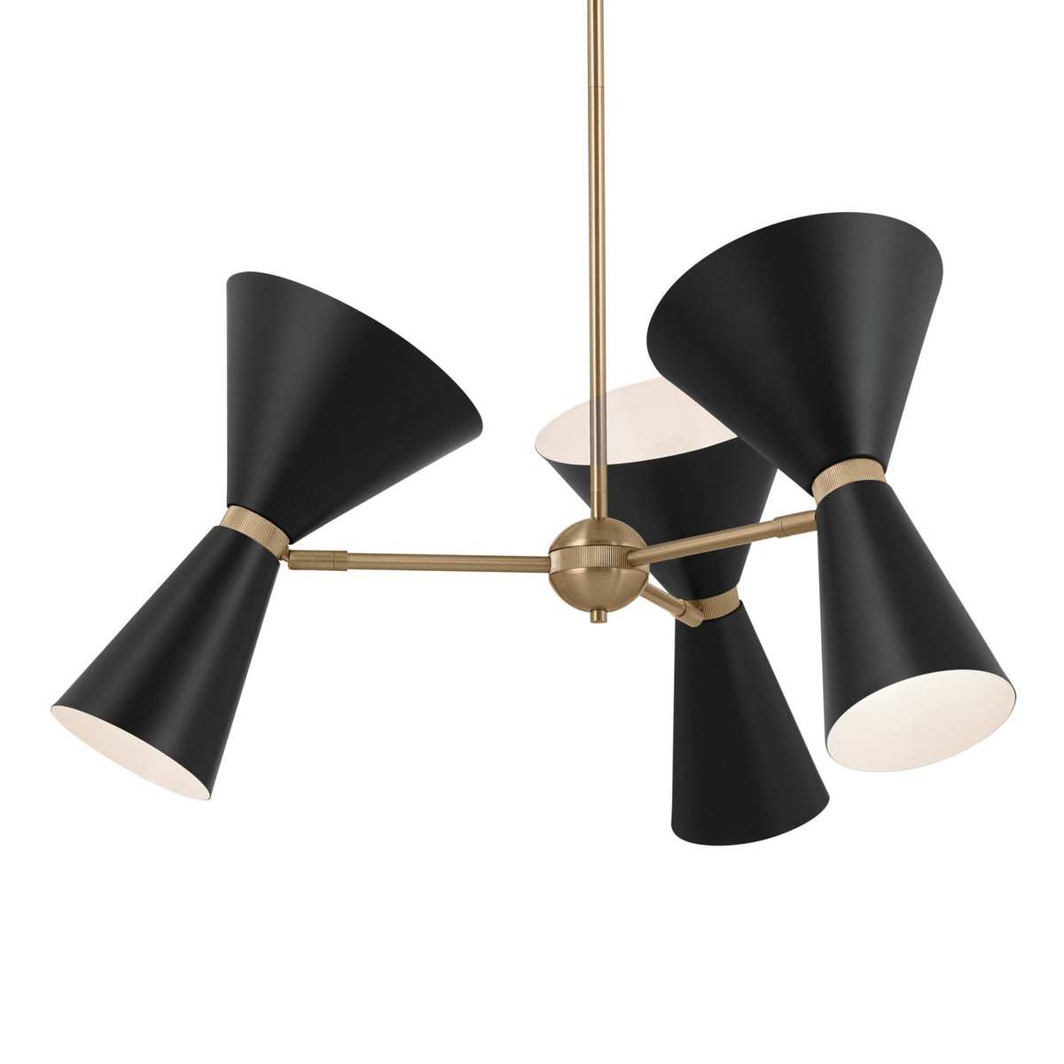 KICHLER 52565CPZBK Phix 30.75 Inch 6 Light Chandelier In Champagne Bronze With Black