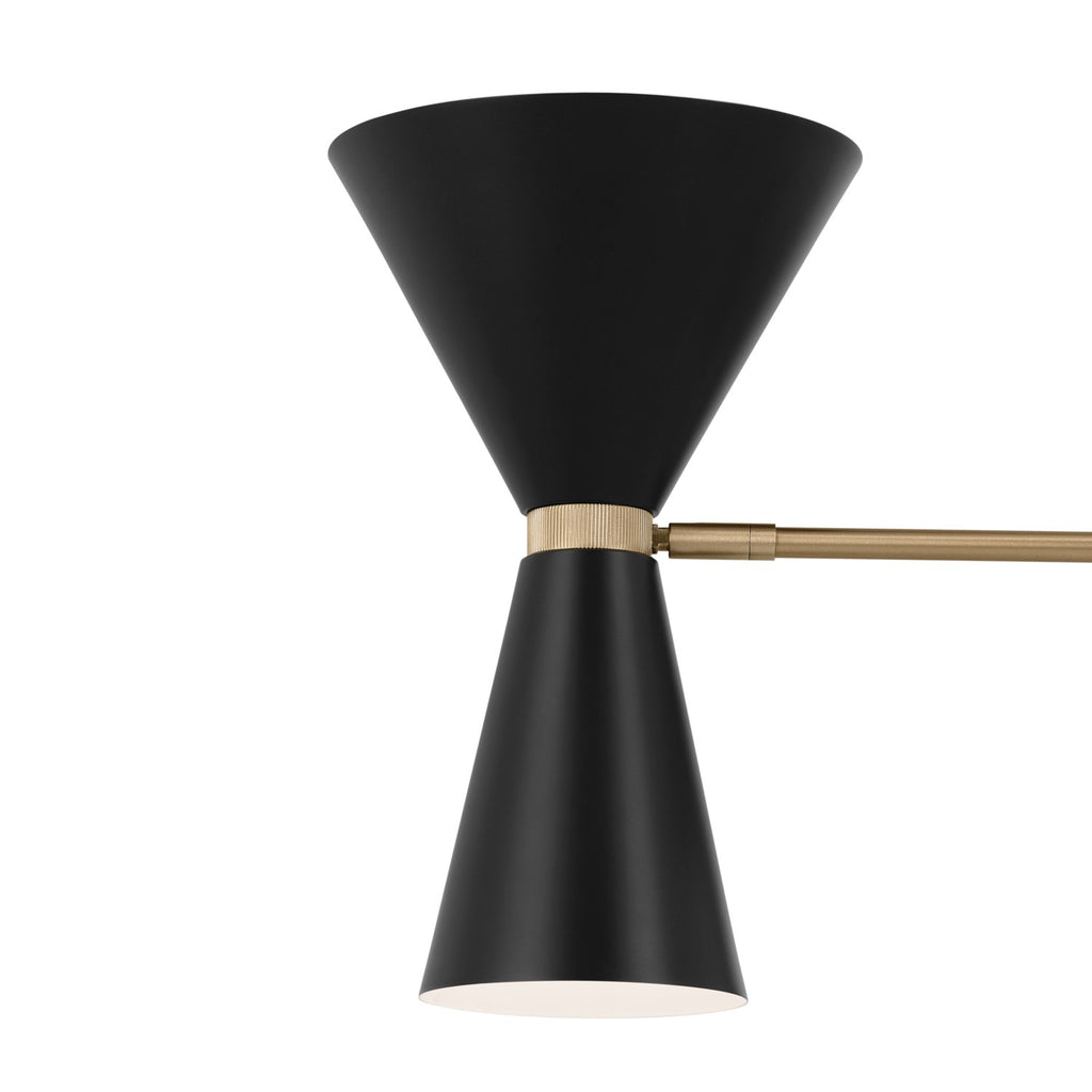 KICHLER 52565CPZBK Phix 30.75 Inch 6 Light Chandelier In Champagne Bronze With Black