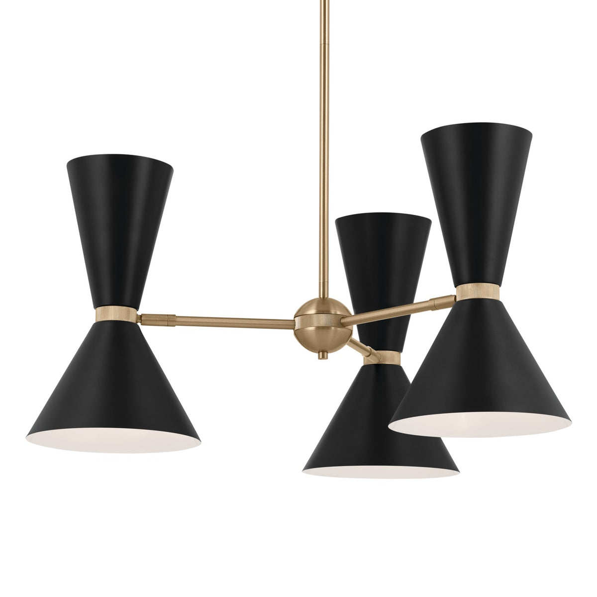 KICHLER 52565CPZBK Phix 30.75 Inch 6 Light Chandelier In Champagne Bronze With Black