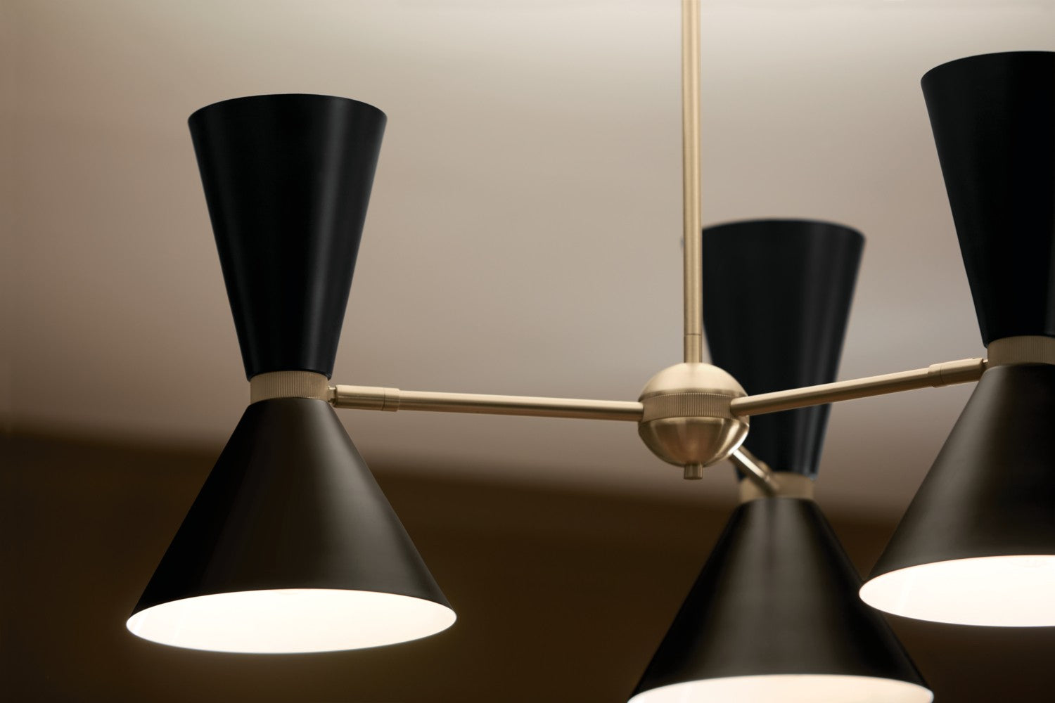KICHLER 52565CPZBK Phix 30.75 Inch 6 Light Chandelier In Champagne Bronze With Black