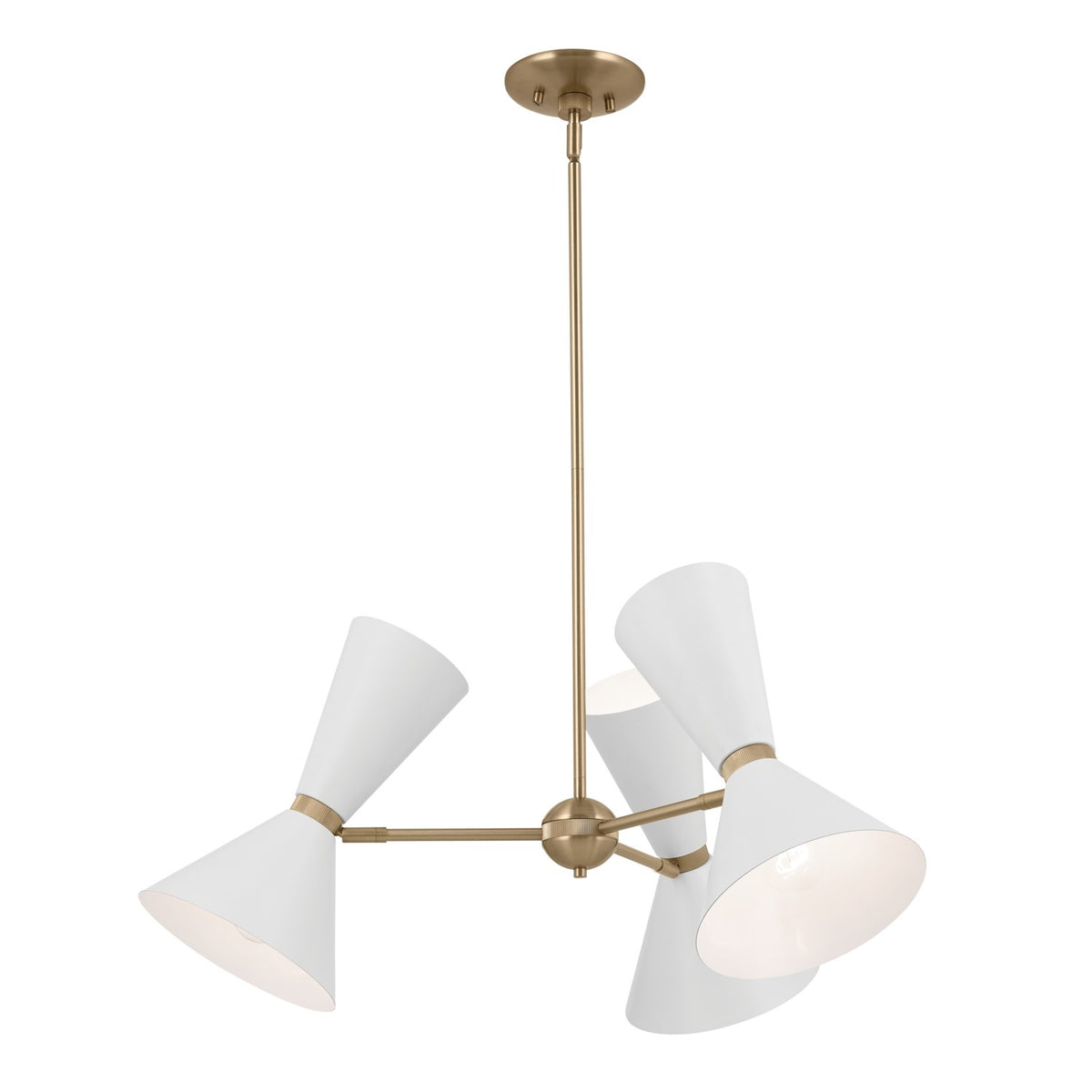 KICHLER 52565CPZWH Phix 30.75 Inch 6 Light Chandelier In Champagne Bronze With White