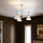 KICHLER 52565CPZWH Phix 30.75 Inch 6 Light Chandelier In Champagne Bronze With White