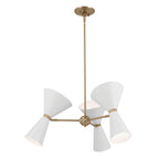 KICHLER 52565CPZWH Phix 30.75 Inch 6 Light Chandelier In Champagne Bronze With White