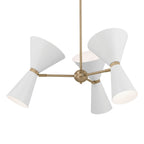 KICHLER 52565CPZWH Phix 30.75 Inch 6 Light Chandelier In Champagne Bronze With White
