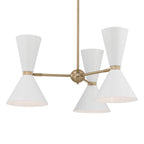 KICHLER 52565CPZWH Phix 30.75 Inch 6 Light Chandelier In Champagne Bronze With White