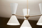 KICHLER 52565CPZWH Phix 30.75 Inch 6 Light Chandelier In Champagne Bronze With White