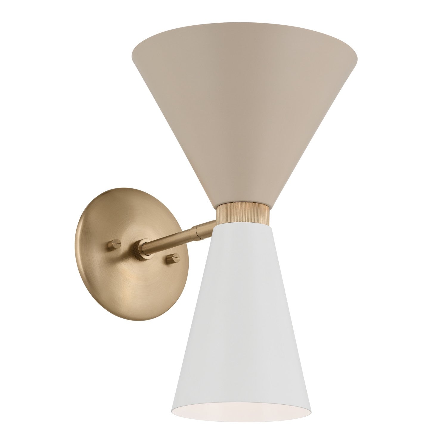 KICHLER 52570CPZGRG Phix 13.5 Inch 2 Light Wall Sconce In Champagne Bronze With Greige And White