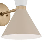 KICHLER 52570CPZGRG Phix 13.5 Inch 2 Light Wall Sconce In Champagne Bronze With Greige And White
