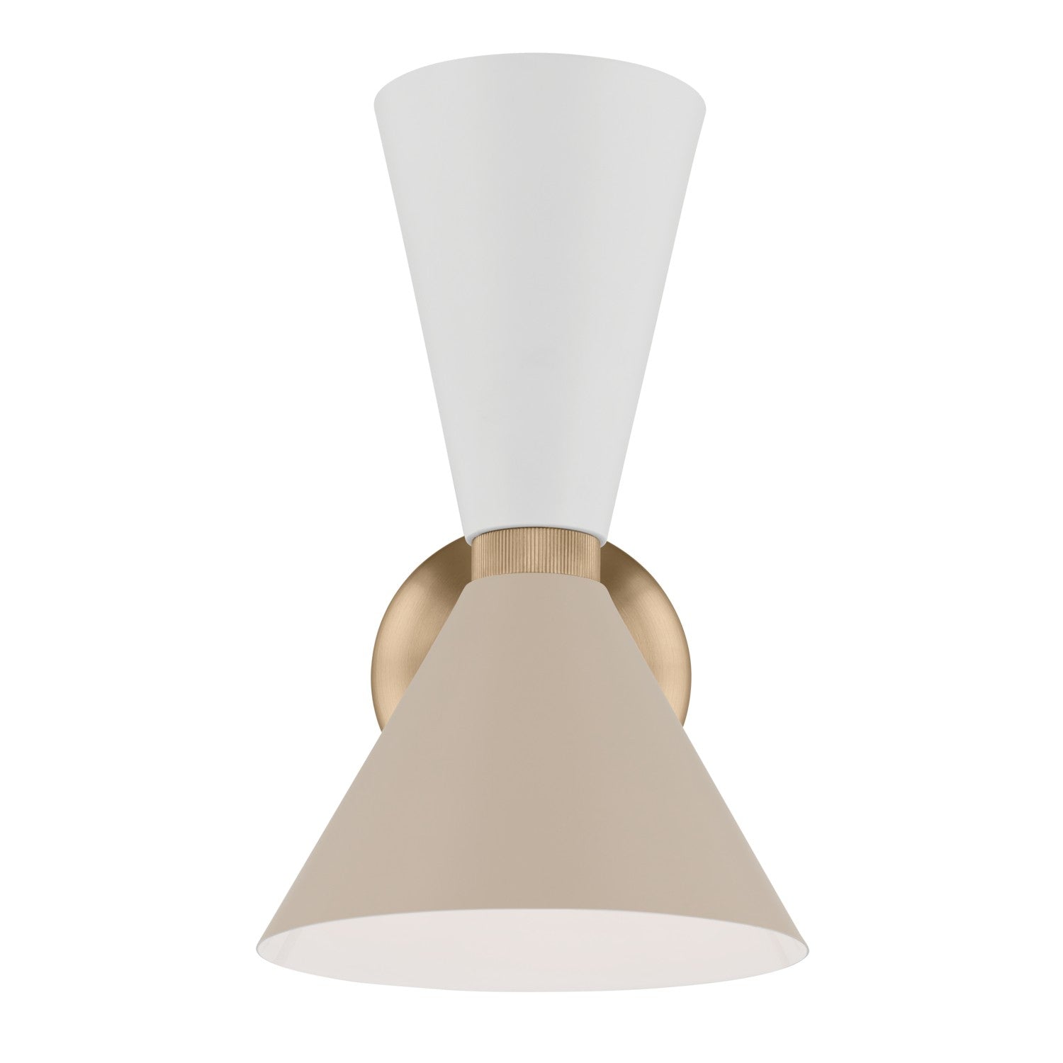 KICHLER 52570CPZGRG Phix 13.5 Inch 2 Light Wall Sconce In Champagne Bronze With Greige And White