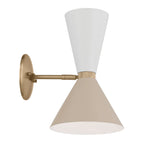 KICHLER 52570CPZGRG Phix 13.5 Inch 2 Light Wall Sconce In Champagne Bronze With Greige And White