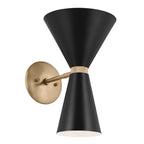 KICHLER 52570CPZBK Phix 13.5 Inch 2 Light Wall Sconce In Champagne Bronze With Black