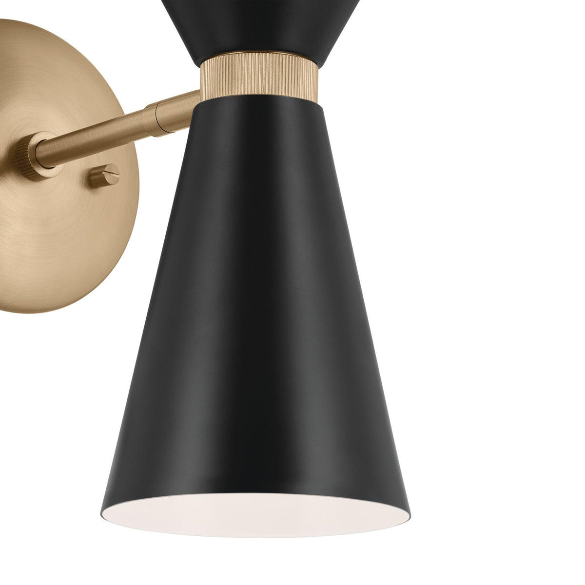 KICHLER 52570CPZBK Phix 13.5 Inch 2 Light Wall Sconce In Champagne Bronze With Black