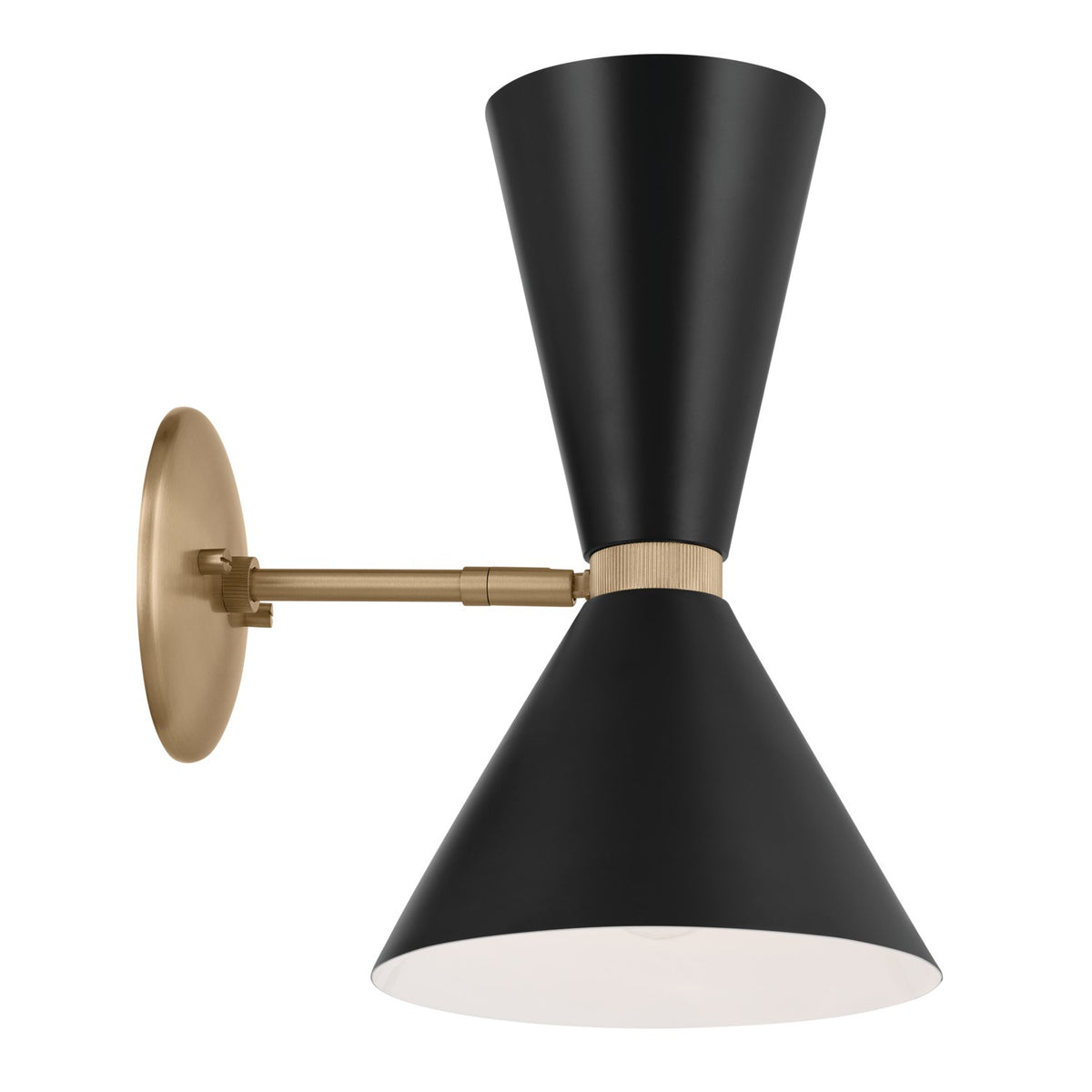 KICHLER 52570CPZBK Phix 13.5 Inch 2 Light Wall Sconce In Champagne Bronze With Black