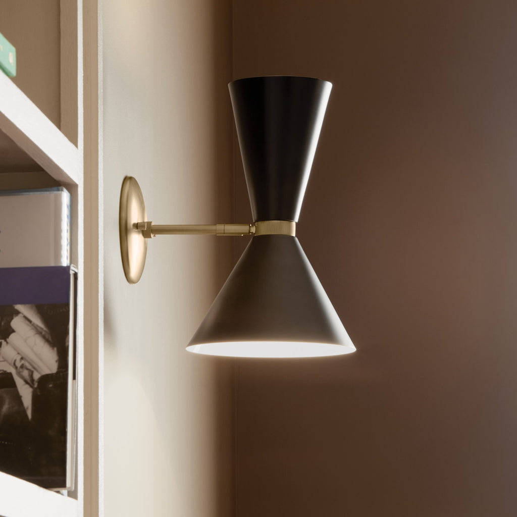 KICHLER 52570CPZBK Phix 13.5 Inch 2 Light Wall Sconce In Champagne Bronze With Black