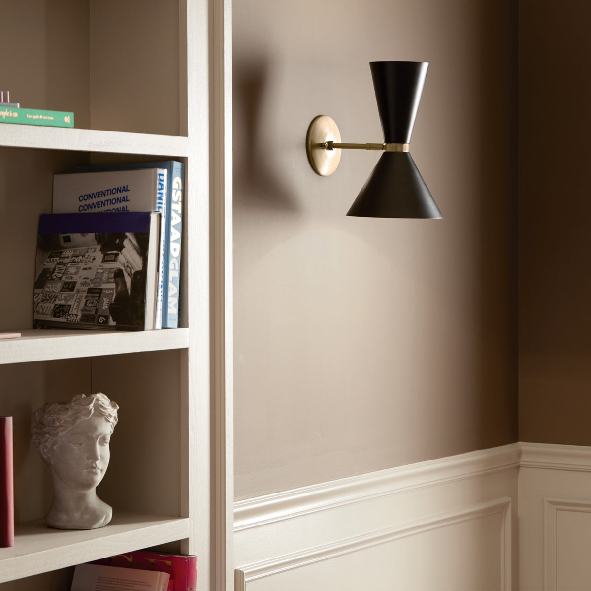 KICHLER 52570CPZBK Phix 13.5 Inch 2 Light Wall Sconce In Champagne Bronze With Black