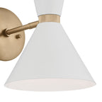 KICHLER 52570CPZWH Phix 13.5 Inch 2 Light Wall Sconce In Champagne Bronze With White
