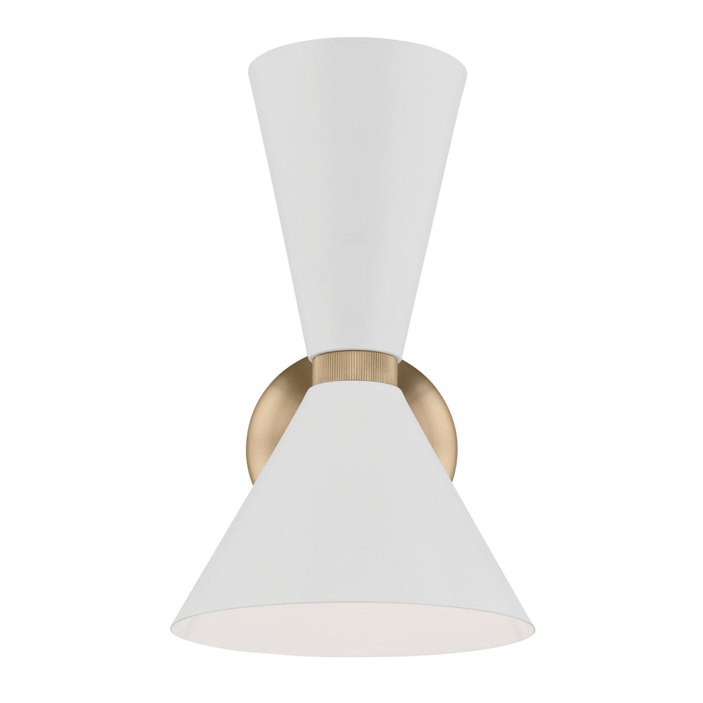 KICHLER 52570CPZWH Phix 13.5 Inch 2 Light Wall Sconce In Champagne Bronze With White