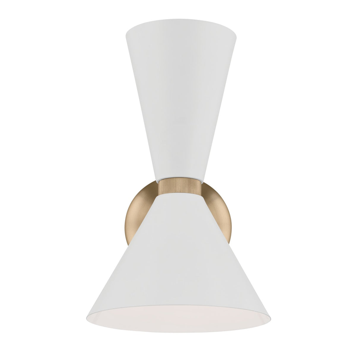 KICHLER 52570CPZWH Phix 13.5 Inch 2 Light Wall Sconce In Champagne Bronze With White