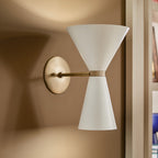 KICHLER 52570CPZWH Phix 13.5 Inch 2 Light Wall Sconce In Champagne Bronze With White