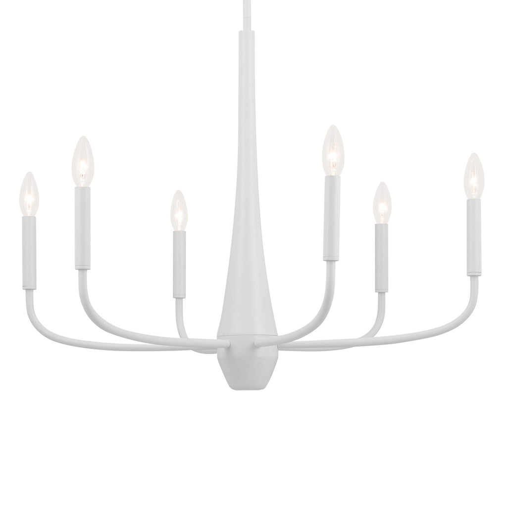 KICHLER 52525WH Deela 28 Inch 6 Light Chandelier In White