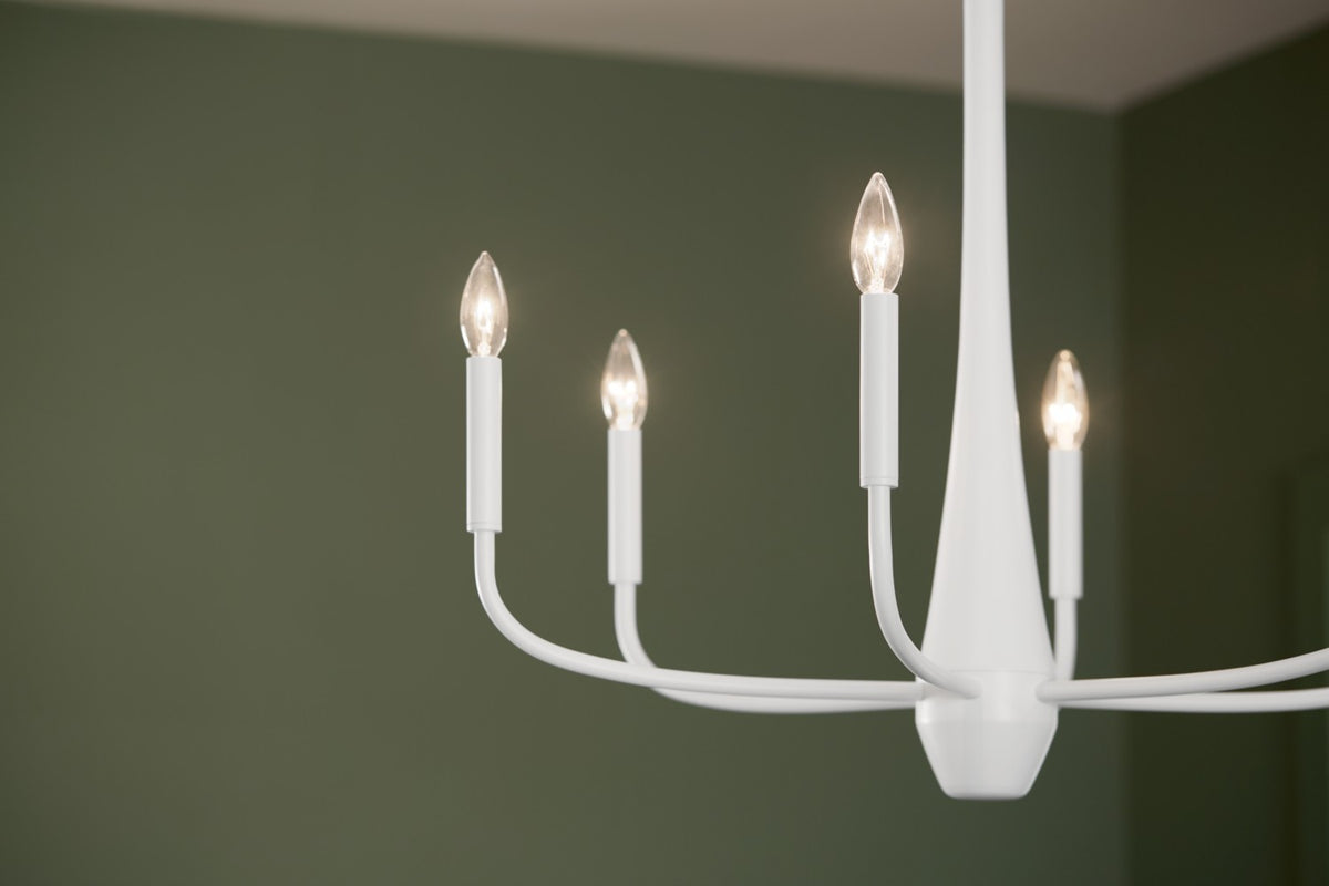 KICHLER 52525WH Deela 28 Inch 6 Light Chandelier In White