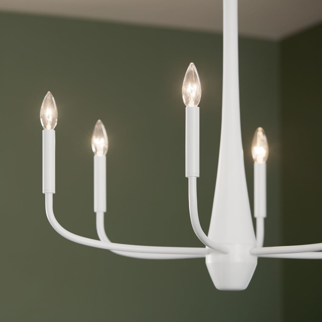 KICHLER 52525WH Deela 28 Inch 6 Light Chandelier In White