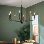 KICHLER 52526BK Deela 36 Inch 8 Light Chandelier In Black