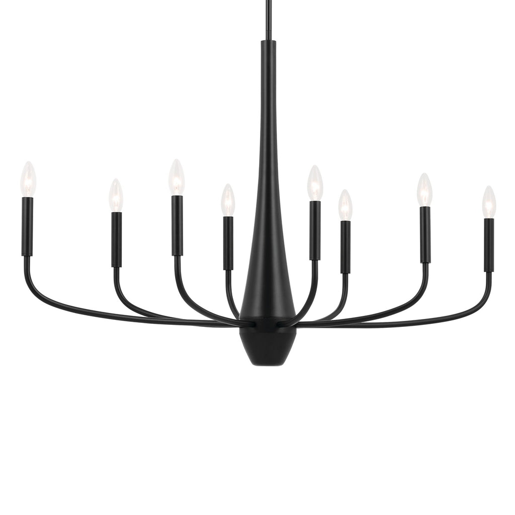 KICHLER 52526BK Deela 36 Inch 8 Light Chandelier In Black