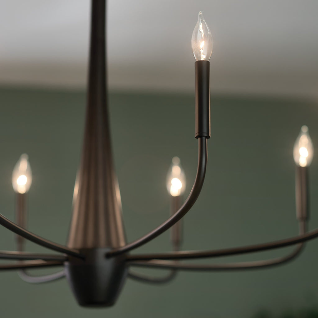 KICHLER 52526BK Deela 36 Inch 8 Light Chandelier In Black
