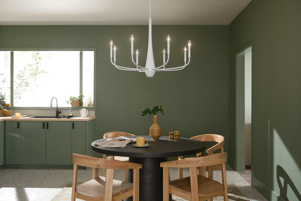 KICHLER 52526WH Deela 36 Inch 8 Light Chandelier In White