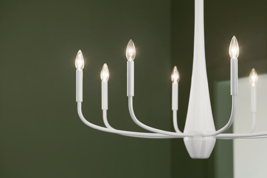 KICHLER 52526WH Deela 36 Inch 8 Light Chandelier In White