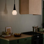 KICHLER 52529BK Deela 17 Inch 1 Light Pendant With Satin Etched Cased Opal Glass In Black