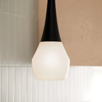 KICHLER 52529BK Deela 17 Inch 1 Light Pendant With Satin Etched Cased Opal Glass In Black