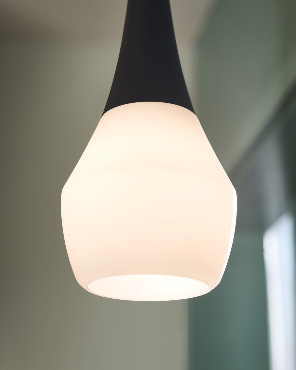KICHLER 52529BK Deela 17 Inch 1 Light Pendant With Satin Etched Cased Opal Glass In Black