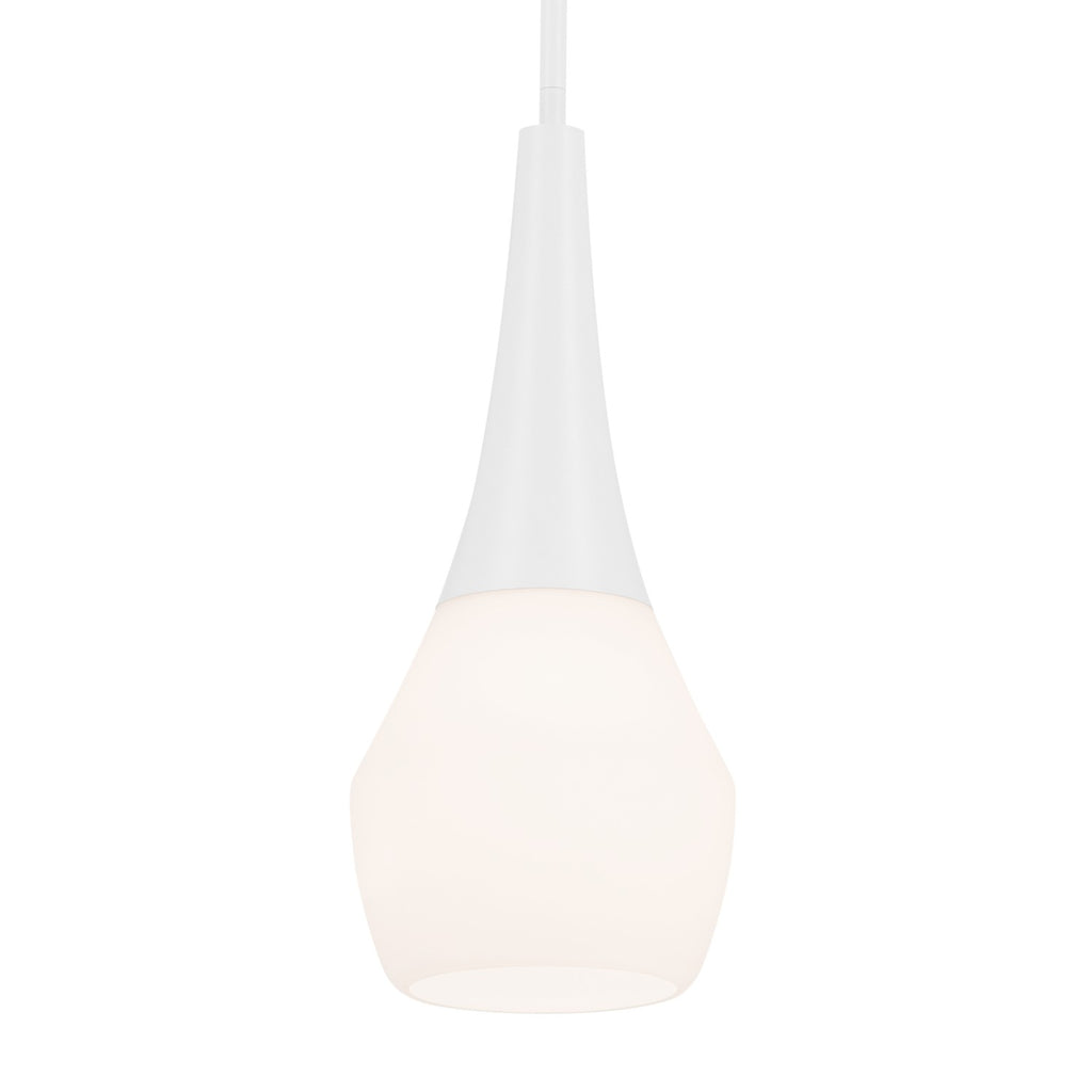 KICHLER 52529WH Deela 17 Inch 1 Light Pendant With Satin Etched Cased Opal Glass In White
