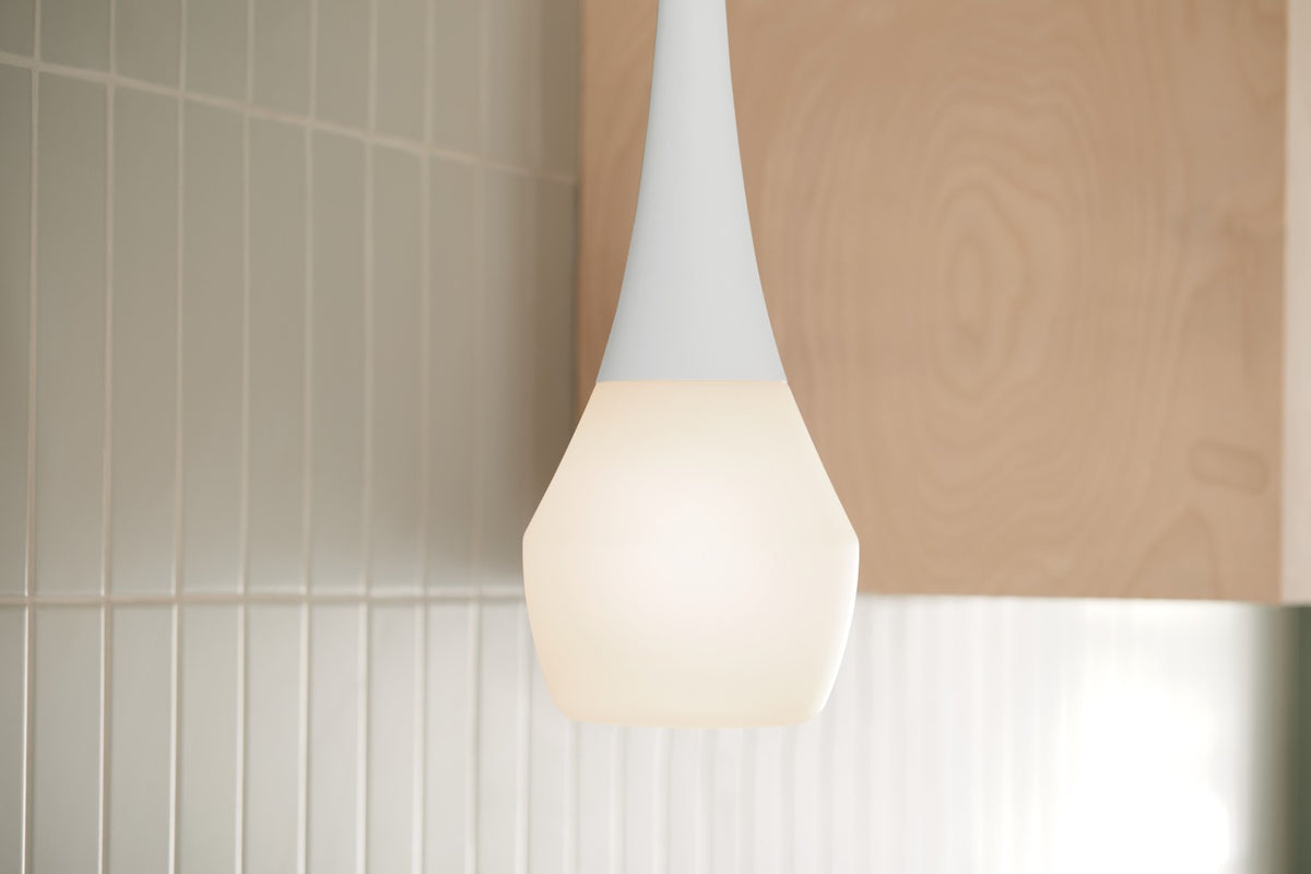 KICHLER 52529WH Deela 17 Inch 1 Light Pendant With Satin Etched Cased Opal Glass In White
