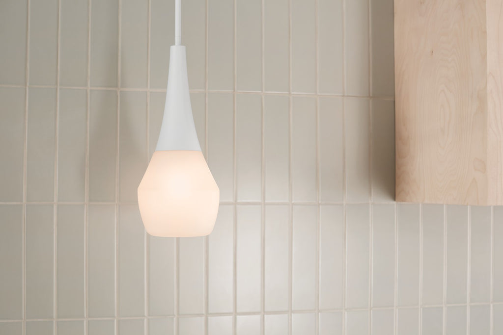 KICHLER 52529WH Deela 17 Inch 1 Light Pendant With Satin Etched Cased Opal Glass In White