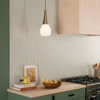 KICHLER 52529CPZ Deela 17 Inch 1 Light Pendant With Satin Etched Cased Opal Glass In Champagne Bronze