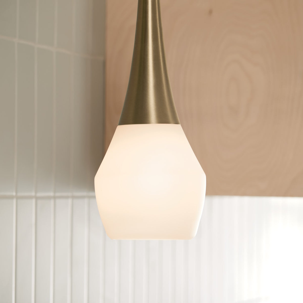 KICHLER 52529CPZ Deela 17 Inch 1 Light Pendant With Satin Etched Cased Opal Glass In Champagne Bronze