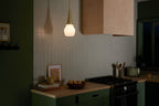 KICHLER 52529CPZ Deela 17 Inch 1 Light Pendant With Satin Etched Cased Opal Glass In Champagne Bronze