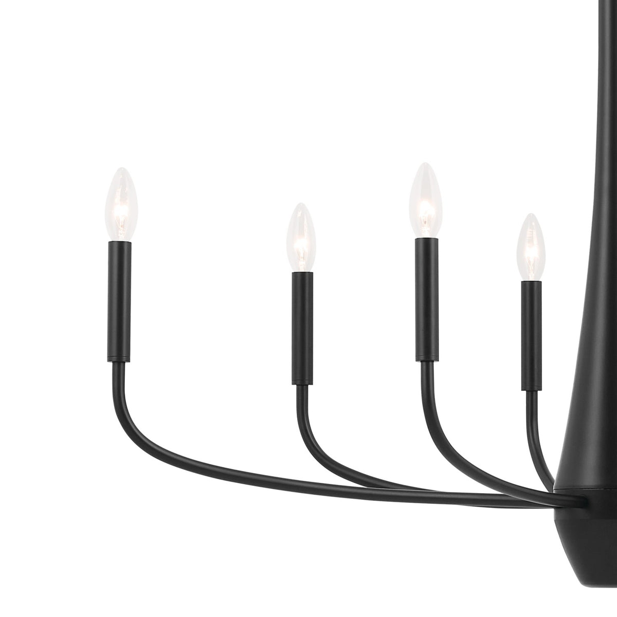 KICHLER 52528BK Deela 41 Inch 8 Light Oval Chandelier In Black