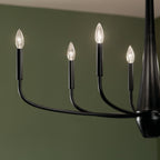KICHLER 52528BK Deela 41 Inch 8 Light Oval Chandelier In Black