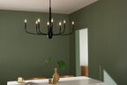 KICHLER 52528BK Deela 41 Inch 8 Light Oval Chandelier In Black