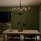 KICHLER 52528BK Deela 41 Inch 8 Light Oval Chandelier In Black