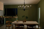 KICHLER 52528BK Deela 41 Inch 8 Light Oval Chandelier In Black