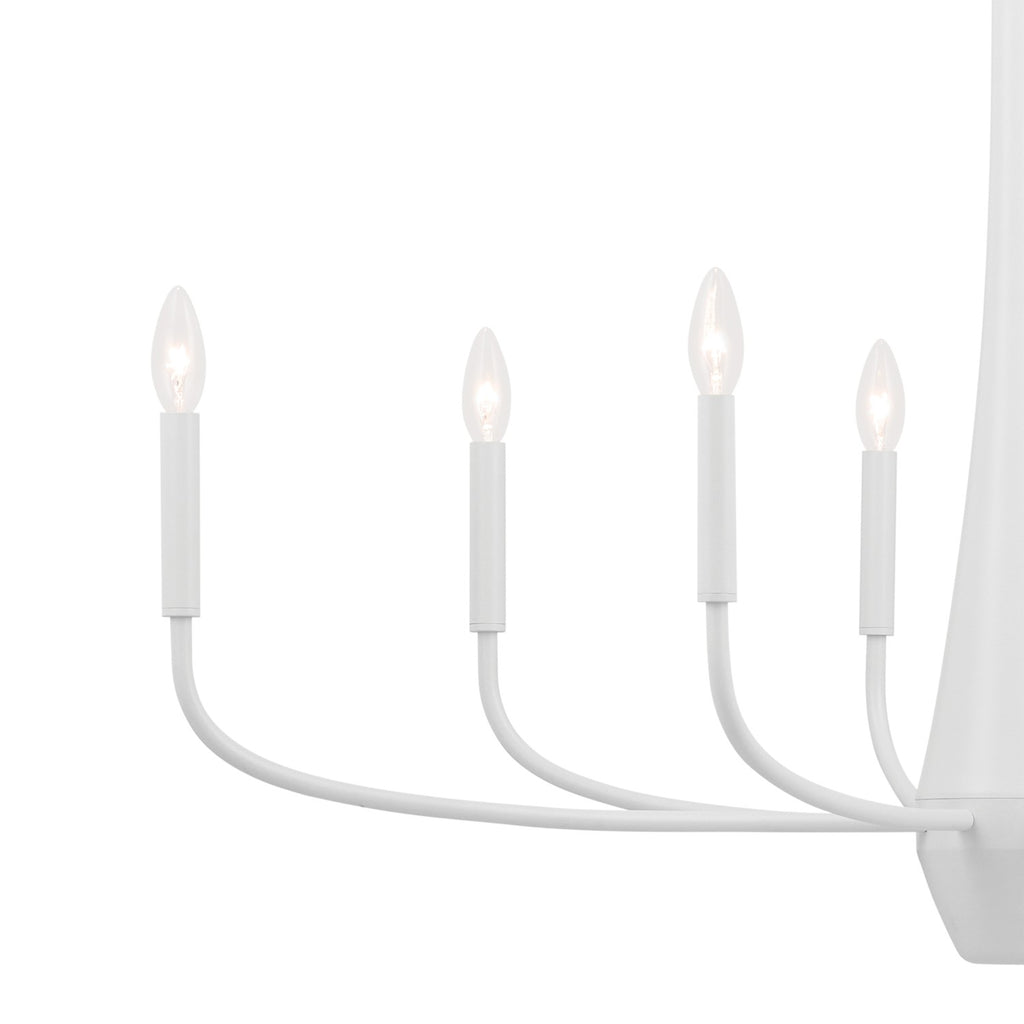 KICHLER 52528WH Deela 41 Inch 8 Light Oval Chandelier In White