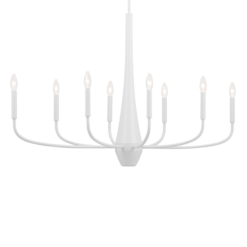 KICHLER 52528WH Deela 41 Inch 8 Light Oval Chandelier In White